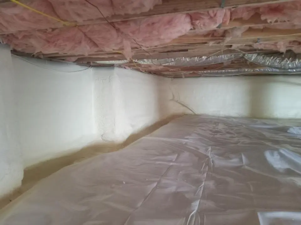 Crawl space encapsulation with closed-cell spray foam for Spray Foam Roofing in East Pikeland